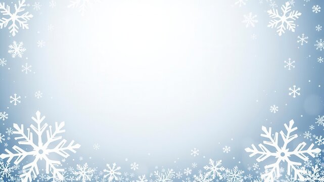 Snowflake border design surrounding a central space for custom text on a Christmas card, season, greeting