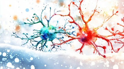Abstract Synaptic Transmission: Colorful Neurons Connecting in Neural Network