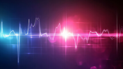 Abstract illustration of a medical scientific technical monitor, light background with harmonious lines, Generative AI