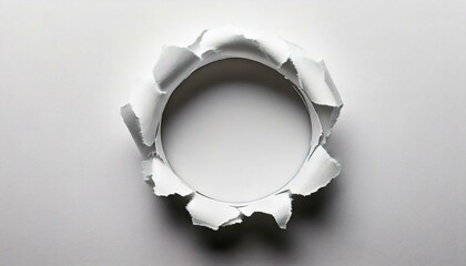 papel branco rasgado com um buraco circular ao centro - Generated image