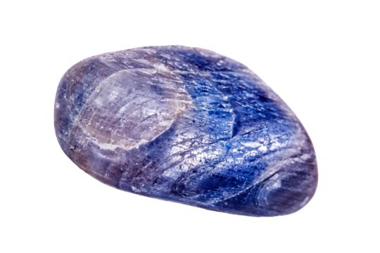 sapphire mineral stone on white background close up.
