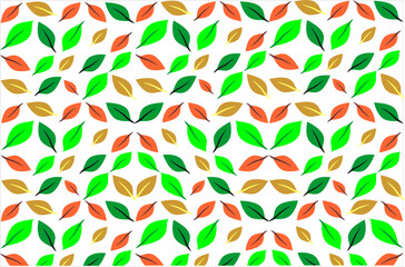 Colorful leaves pattern background. Vector illustration of leaf pattern background. Set of leaves icon collection. Hand drawn of foliage pattern background.