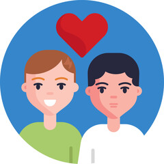Obraz premium This icon portrays a loving couple from the LGBTQ+ community, symbolizing inclusivity, acceptance, and the beauty of diverse relationships.