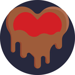 Chocolate heart symbolizing love, sweetness, and affection, perfect for expressing heartfelt emotions.