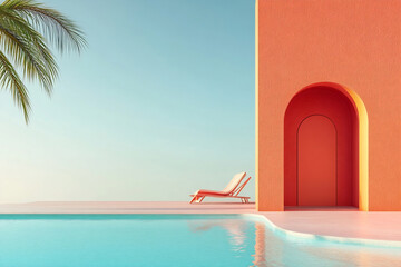 Obraz premium Relaxing by the tranquil pool area