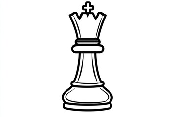 Fototapeta premium Line art illustration of a chess queen piece. (3)