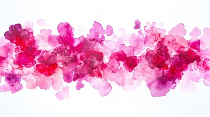 Fototapeta premium Abstract Pink Watercolor Splashes on White Background