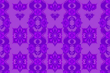 Purple Floral Damask Pattern: A sophisticated and elegant design,  this seamless pattern features intricate floral motifs in shades of purple, creating a luxurious and vintage aesthetic.