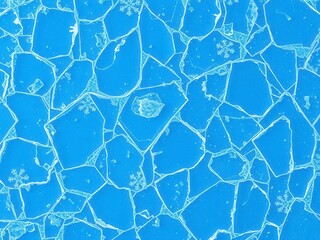 Abstract geometric pattern of blue ice texture background, icy, cold