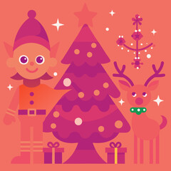 Obraz premium christmas tree and gifts