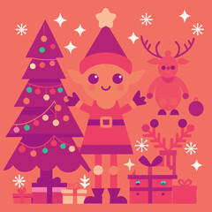 christmas tree and gifts