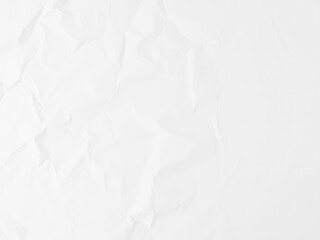 Obraz premium Crumpled white paper texture with wrinkles and creases, blank poster background, paper, poster