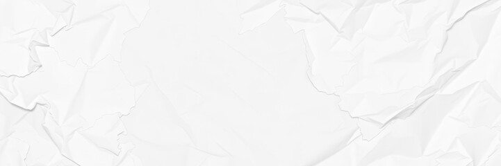 Obraz premium Crumpled white paper with visible creases and wrinkles, isolated on white background, texture, refuse, recyclable