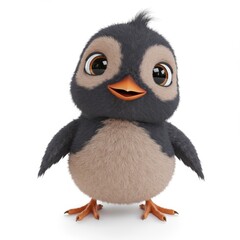 Fototapeta premium Baby bird in 3D rendering isolated on white background