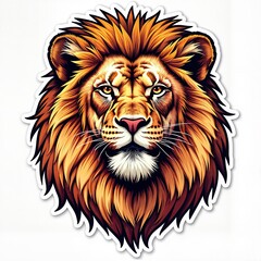 Fototapeta premium Classic Lion Portrait with Golden Mane, Majestic Wildlife Print for T-Shirt