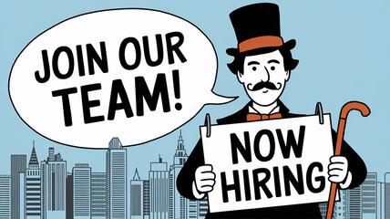 Join Our Team Now Hiring City Skyline