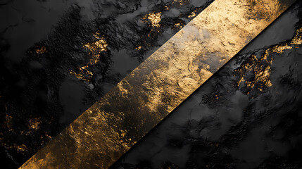 Naklejka premium A black and gold strip with a shiny surface. Aureate. Illustration
