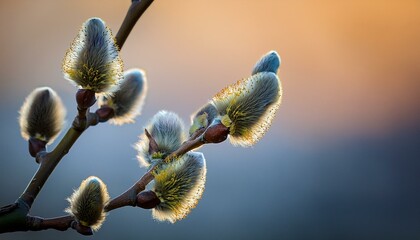 Buds burst on bare branches, symbolizing the beginning of spring.