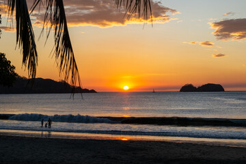 panoramic view of sunset at coco beach costa rica