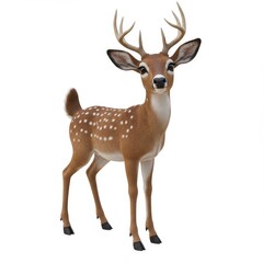 Obraz premium The image is a 3D rendering of a side view realistic style deer on a white background