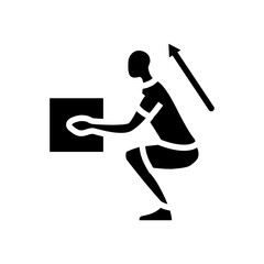 safe lifting technique injury prevention glyph icon vector. safe lifting technique injury prevention sign. isolated symbol illustration