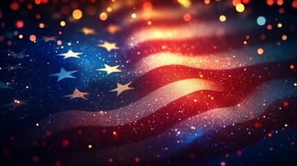 Realistic, elegant Presidential Inauguration 2025 banner design, iconic stars and stripes theme, bokeh lights in the background