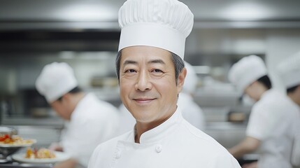 Culinary masterclass professional kitchen chef portrait vibrant environment close-up view passion for cooking