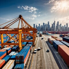 concepto centro de almacenaje marítimo 