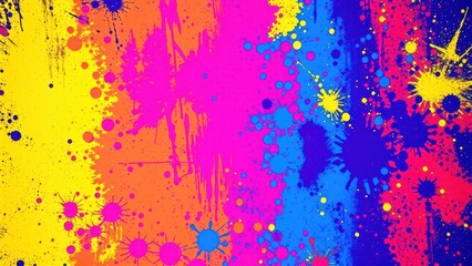 Obraz premium Blast Of Vibrant Colored Paint Zine Texture 80s 90s Background