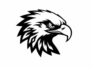 Obraz premium Adlerkopf-Logo in Schwarz-Weiß