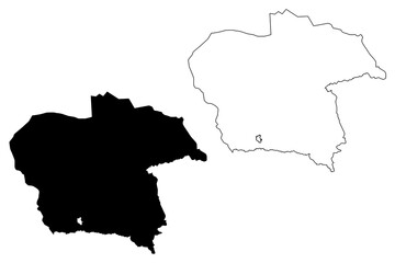 Almaty Region (Republic of Kazakhstan, Regions of Kazakhstan) map vector illustration, scribble sketch Almaty map