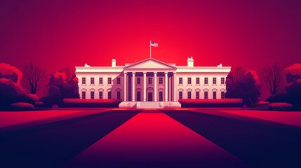 Realistic, elegant Presidential Inauguration 2025 banner, minimalist flag iconography, bold type