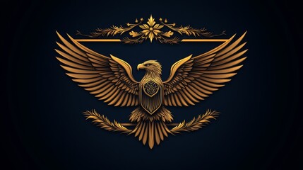 Realistic, elegant Presidential Inauguration 2025 banner, minimalist eagle crest and flowing flag, gold accents