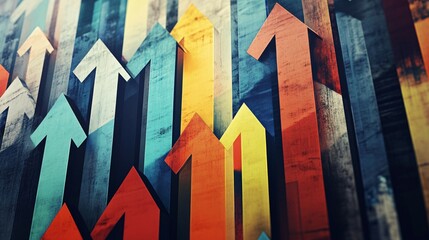 Colorful Arrows Pointing Upward Symbolic Growth