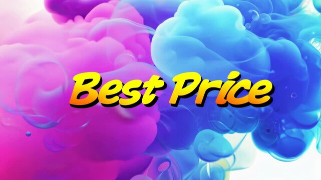 A colorful background with the words "Best Price" written in yellow. The background is filled with bubbles and the words are in a bold font