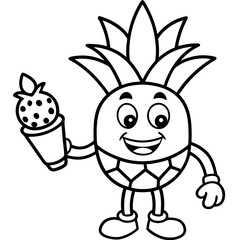 Pineapple Mascot Logo: Coffee Cup, Gaming Controller, Boxing Gloves, Vector Clipart & More, Quirky Pineapple Mascot logos in vector, clipart, and line art styles for digital design projects.