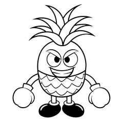 Pineapple Mascot Logo: Coffee Cup, Gaming Controller, Boxing Gloves, Vector Clipart & More, Quirky Pineapple Mascot logos in vector, clipart, and line art styles for digital design projects.