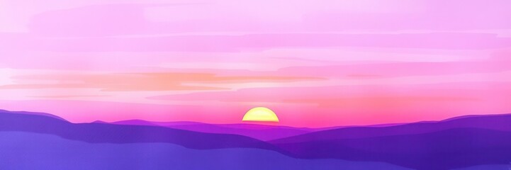 Obraz premium Abstract watercolor painting of a sunset sky in shades of orange and purple, artistic, purple, sunset