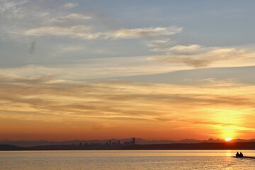 sunset over the sea