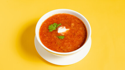 Delicious hot soup bowl isolated 