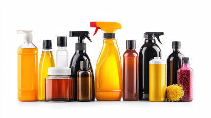 Cleaning Products on Transparent Background