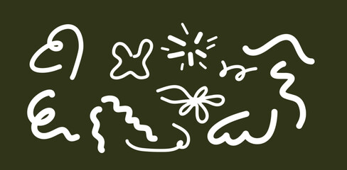 Hand-Drawn Line Decor Set | Minimalist Doodle Style Vector