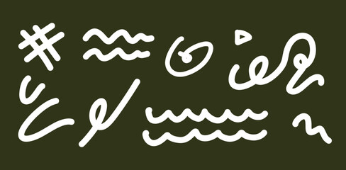 Hand-Drawn Line Decor Set | Minimalist Doodle Style Vector