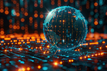 a digital globe that stands on the surface of the chip.  