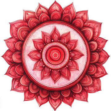 Love illustration red shakra white background