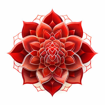Love illustration red shakra white background