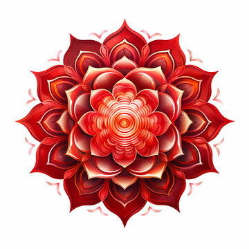 Love illustration red shakra white background