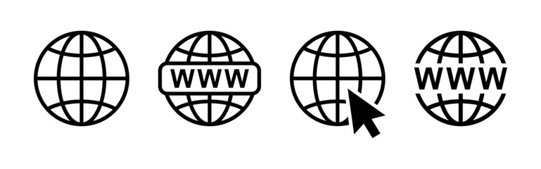 Website icon set. Globe icon set
