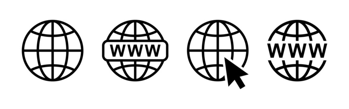 Website icon set. Globe icon set
