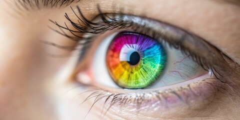 Fototapeta premium Stunning Close-up Portrait of Bright Blue Human Eye with Golden Light and Dark Background